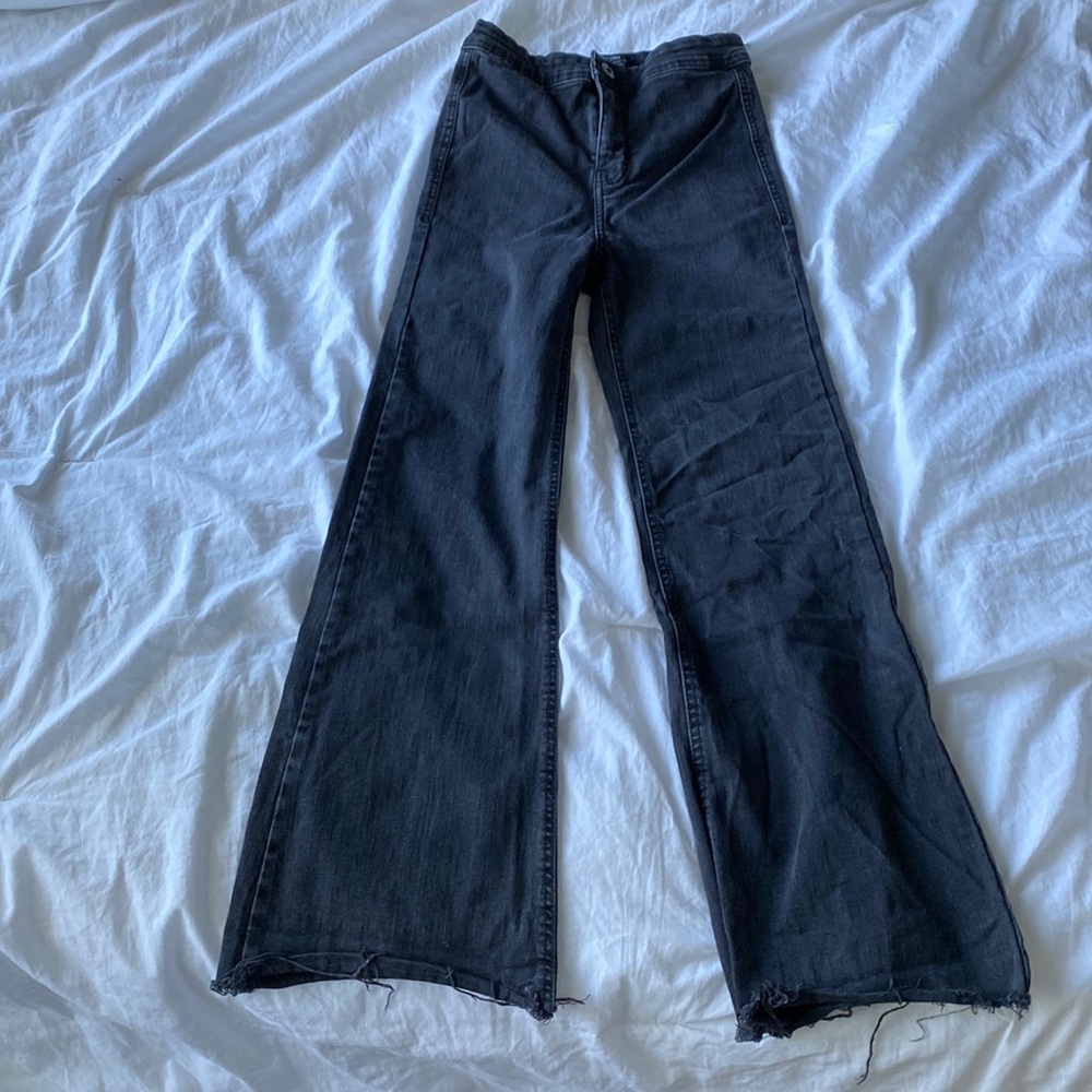 Bershka Original Design Grayish Black Flare Jeans